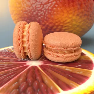 Blood Orange Macaron Edmonton | Tisto Cakes