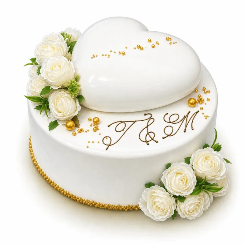 Two-Tier Big Heart Cake Edmonton | Tisto Cakes
