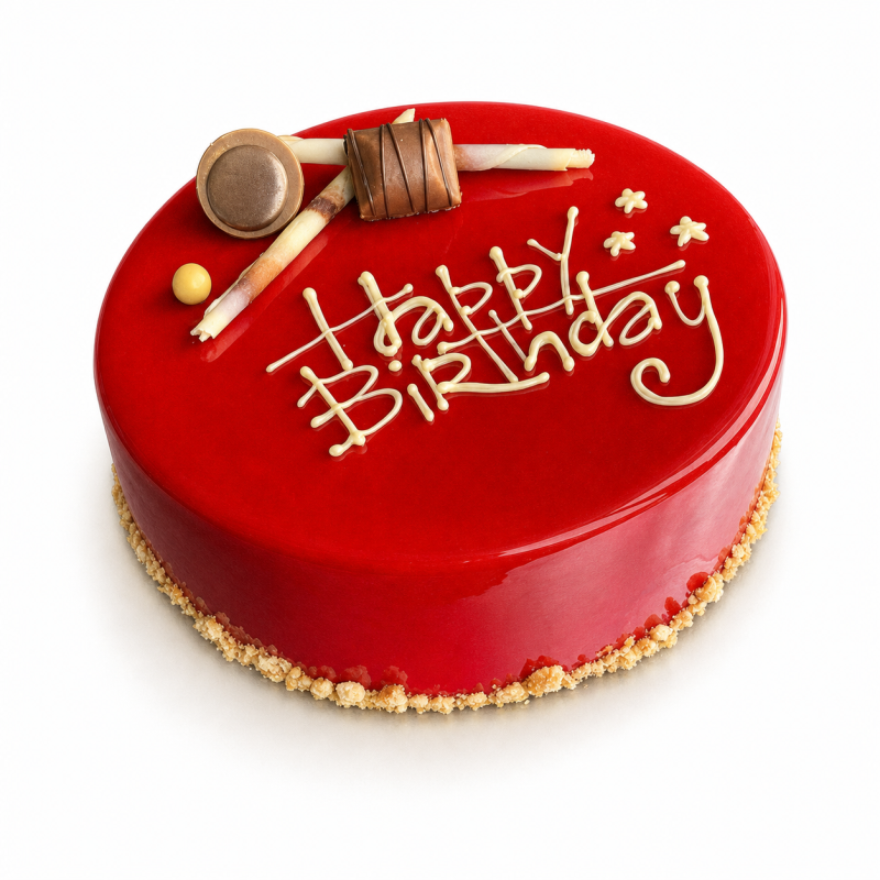 Mousse cake Happy Birthday in Edmonton | TISTO CAKES