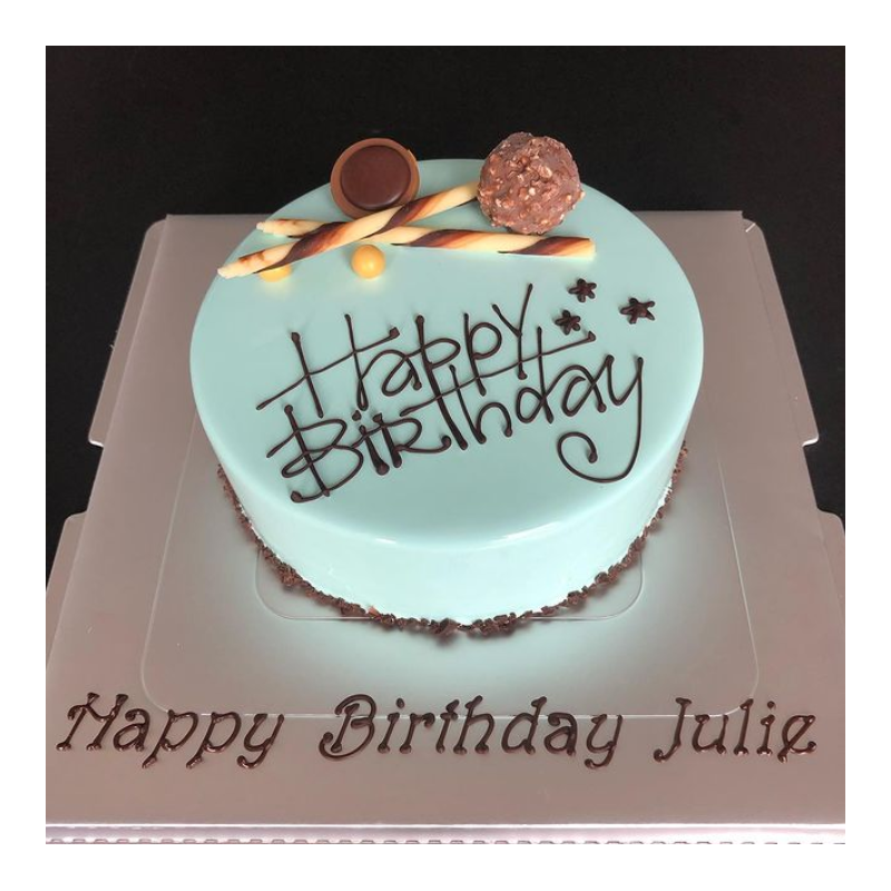 Mousse cake Happy Birthday in Edmonton | TISTO CAKES